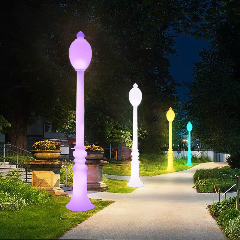 Vattentät utomhus modern solträdgårdsdekoration LED -lampstolpe